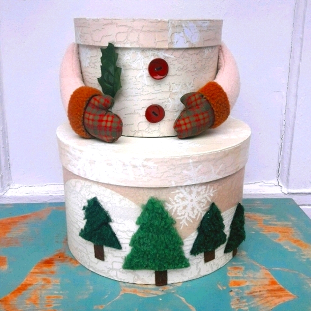 Gift Boxes Christmas Handmade Decoration Snowman Wrapped Presents for under tree
